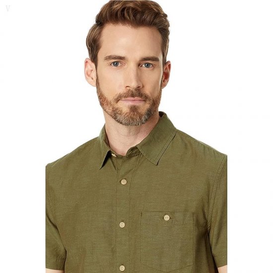 L.L.Bean Signature Summer Cotton Blend Short Sleeve Shirt Regular Sea Grass ID-Jx5pMYAJ