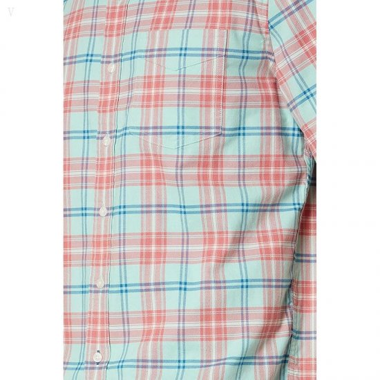 L.L.Bean Comfort Stretch Oxford Short Sleeve Slightly Fitted Plaid Mineral Red Plaid ID-JMB0jrIf