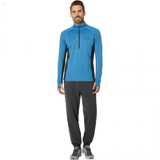 L.L.Bean Midweight Base Layer 1/4 Zip Marine Blue ID-6HwvdTKP