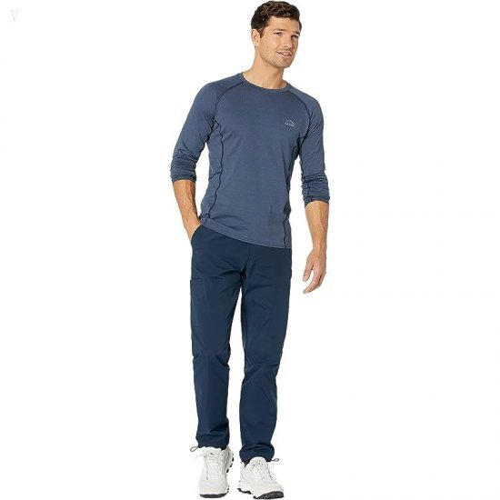 L.L.Bean Midweight Base Layer Crew Long Sleeve Carbon Navy ID-EFbbX9Qi