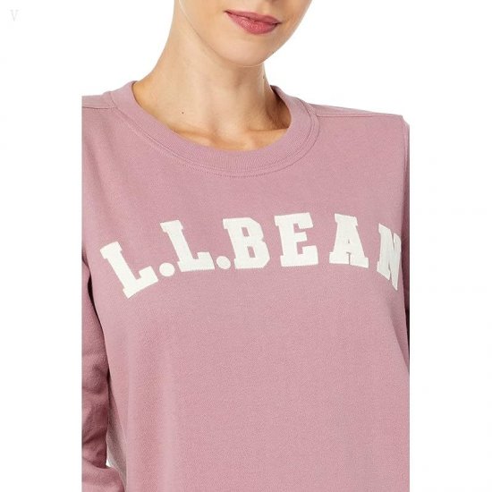 L.L.Bean 1912 Crew Neck Sweatshirt Logo Washed Orchid Collegiate Logo ID-zVPLj2CN
