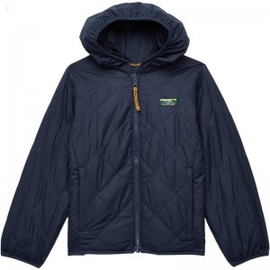 L.L.Bean Mountain Bound Reversible Hooded Jacket (Little Kids) Carbon Navy/Soapstone ID-s37EDhlV