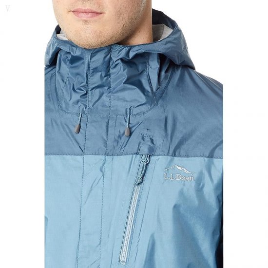 L.L.Bean Trail Model Rain Jacket Color-Block Slate/Storm Blue ID-CF0Anqfk