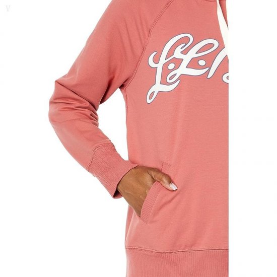 L.L.Bean 24/7 Sweats Hoodie Logo Sienna Brick Script Logo ID-FZTkkMOQ