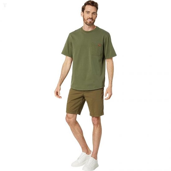 L.L.Bean BeanBuilt Cotton Pocket Tee Short Sleeve Deep Olive ID-o9DjMdeu