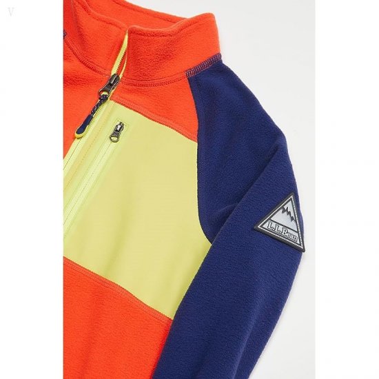 L.L.Bean Fitness Fleece 1/4 Zip (Little Kids) Cherry Tomato/Night ID-7eAgPk7E