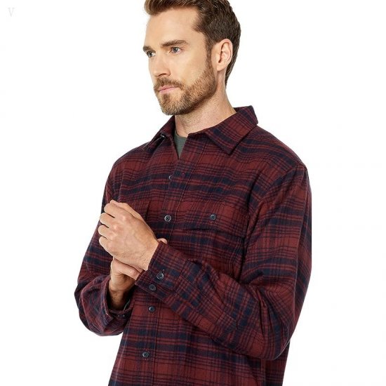L.L.Bean Chamois Shirt Plaid Regular Red Wine ID-0svJOIOm