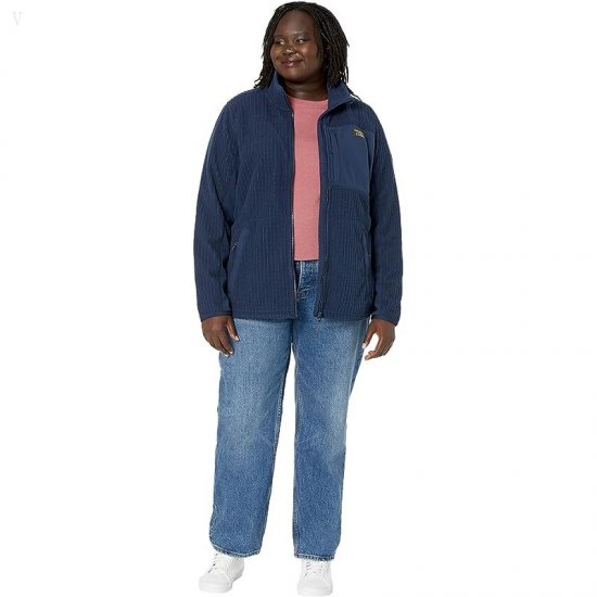 L.L.Bean Plus Size Mountain Classic Windproof Fleece Jacket Nautical Navy ID-zUNlK8vq