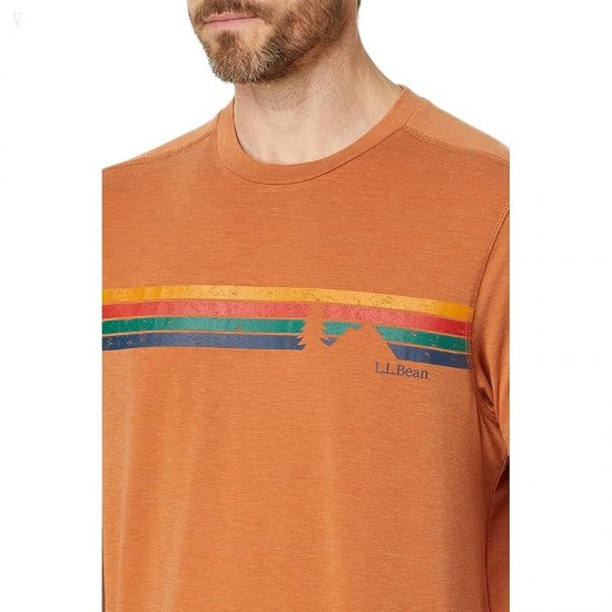 L.L.Bean Everyday SunSmart Tee Short Sleeve Graphic Adobe Stripe ID-Z3LwKWHY