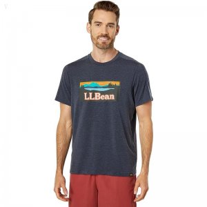 L.L.Bean Everyday SunSmart Tee Short Sleeve Graphic Carbon Navy/Logo ID-tesOhxRe