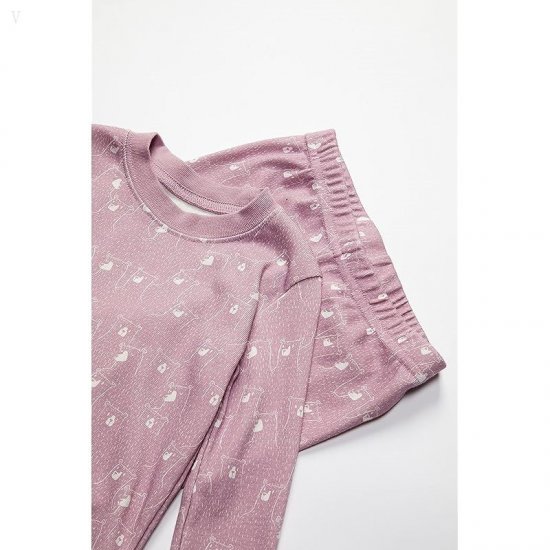 L.L.Bean Organic Cotton Fitted Pajamas (Little Kids) Mauve Berry Bears ID-nSab6XN9