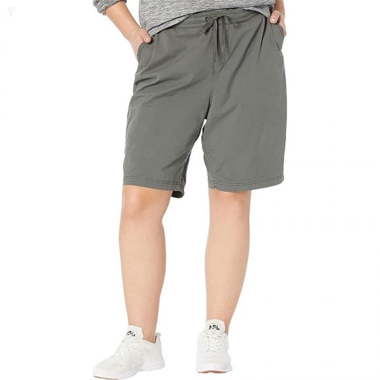 L.L.Bean Plus Size Ripstop Pull-On Shorts Dark Taupe ID-umDfaJFB