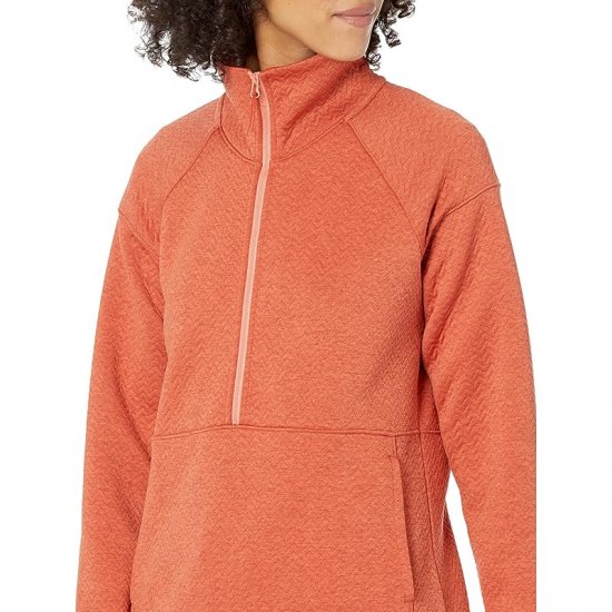 L.L.Bean FlexForward Quilted 1/2 Zip Pullover Sunset Coral Heather ID-lS2OQVbo
