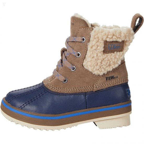 L.L.Bean Rangeley Sherpa Boot (Toddler/Little Kid/Big Kid) Taupe/Nautical Navy ID-fg4oxICR