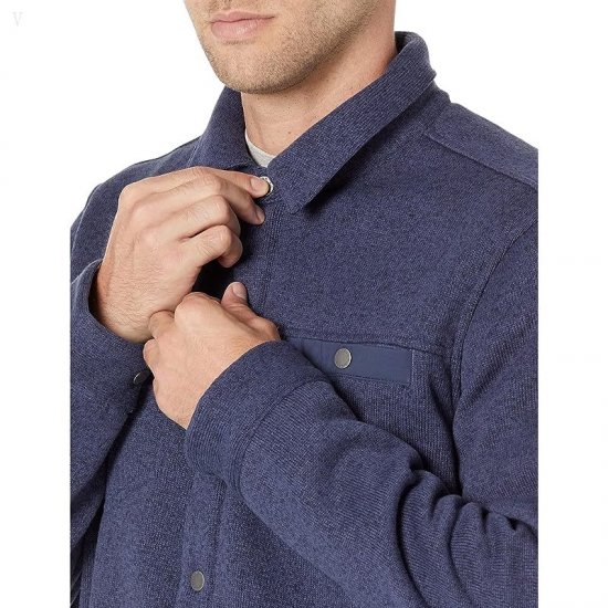 L.L.Bean Sweater Fleece Shirt Jacket - Tall Bright Navy ID-LH9G2nY3