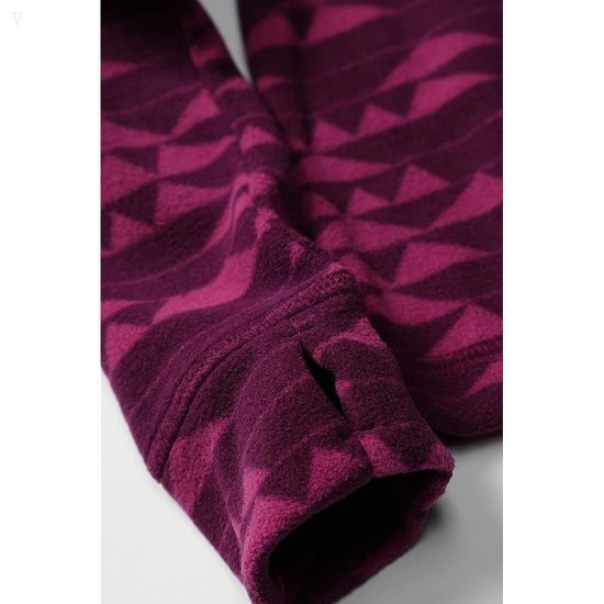 L.L.Bean Fitness Fleece Long Sleeve Tee Print (Big Kids) Plum Grape/Mountain Print ID-60cgO8SE