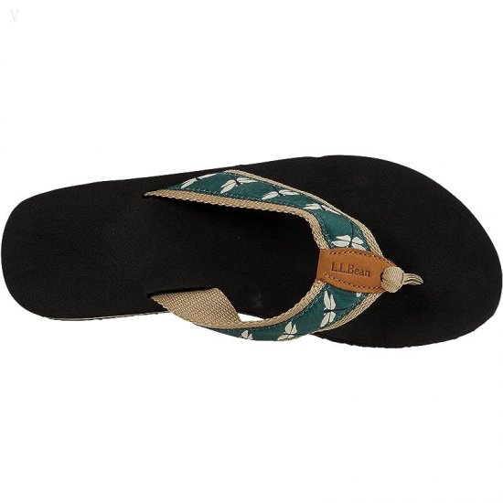 L.L.Bean Classic Maine Isle Flip-Flop 3 Motif Dragonfly/Pine ID-ZuN55XeT
