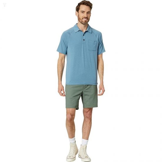 L.L.Bean Everyday SunSmart Polo Short Sleeve Bayside Blue ID-7scr81Sp