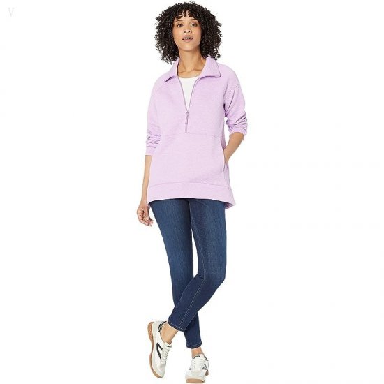 L.L.Bean FlexForward Quilted 1/2 Zip Pullover Lilac Heather ID-XPHy3jgi
