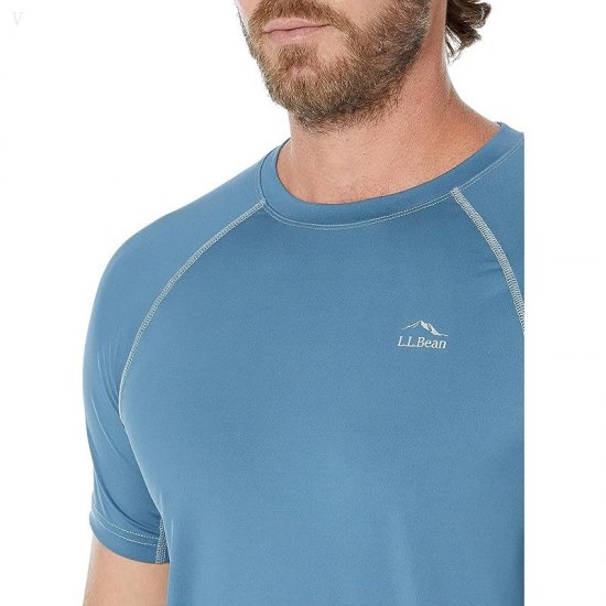 L.L.Bean Swift River Cooling Sun Shirt Short Sleeve Regular Iron Blue ID-q3Vi5OCZ