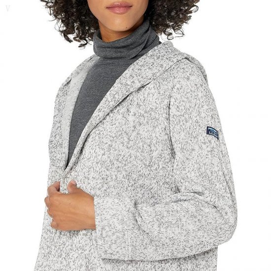 L.L.Bean Lightweight Sweater Fleece Cardigan Light Gray Heather ID-yCzfOfTa