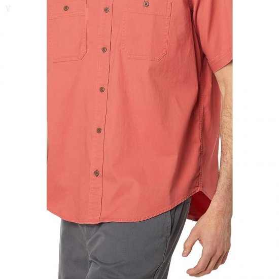 L.L.Bean Lakewashed Camp Shirt Short Sleeve Traditional Fit Mineral Red ID-M8SqcNqn