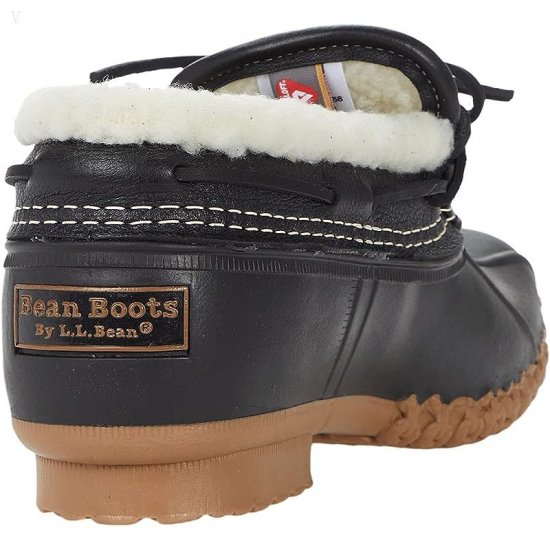 L.L.Bean Rubber Moc Sherpa Lined Primaloft Black/Black/Toasted Coconut ID-8vg7GpEU