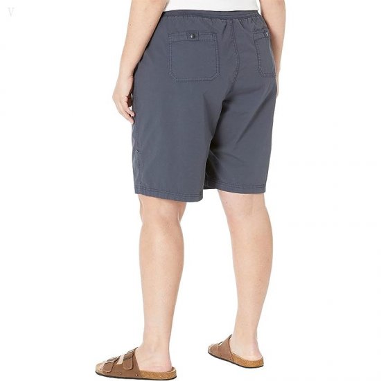 L.L.Bean Plus Size Ripstop Pull-On Shorts Carbon Navy ID-mvYhfy1k