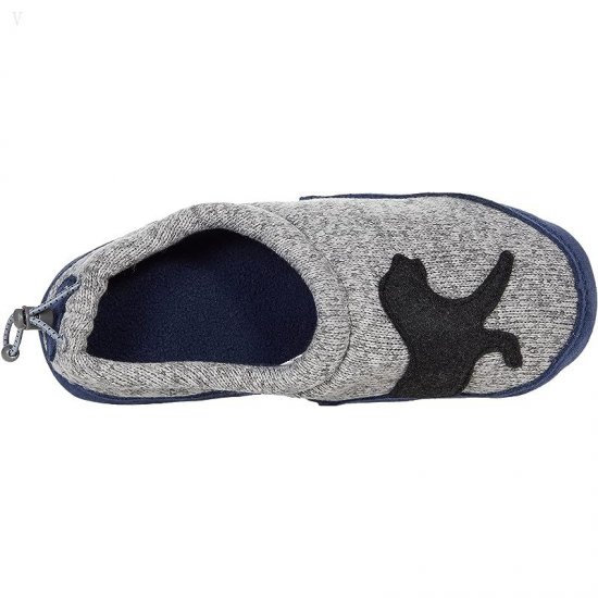 L.L.Bean Sweater Fleece Slipper Motif (Toddler/Little Kid/Big Kid) Gray Heather Dog ID-FlJVEKID