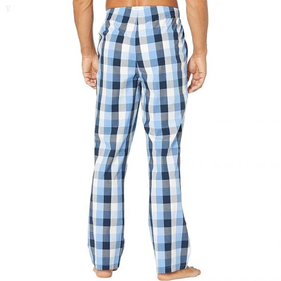 L.L.Bean Comfort Stretch Woven Sleep Pants Regular Arctic Blue Check ID-ywGzCcMS