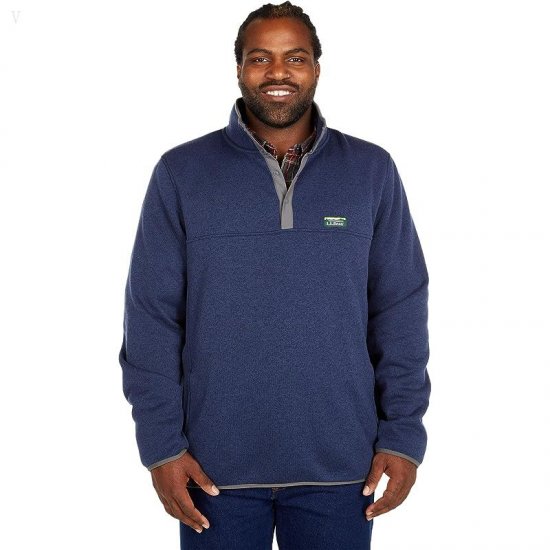L.L.Bean Sweater Fleece Pullover - Tall Bright Navy ID-yVbWFEgz