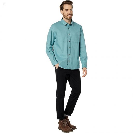 L.L.Bean BeanFlex Twill Shirt Long Sleeve Traditional Fit Sea Pine ID-2ienTSA9