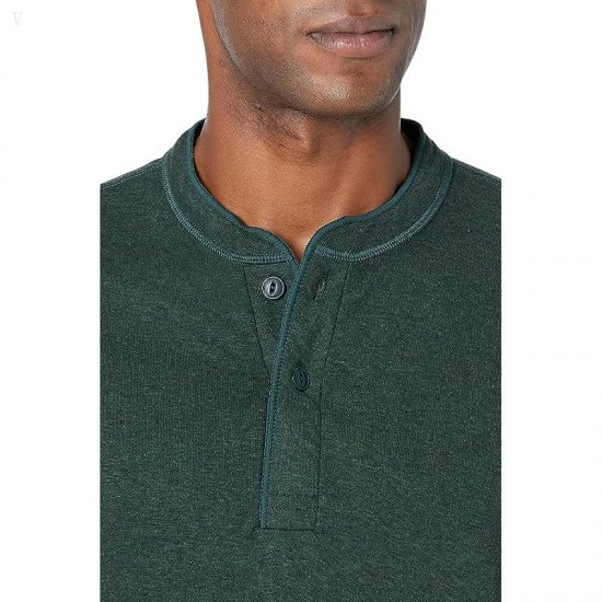 L.L.Bean River Driver Shirt Long Sleeve Henley Regular Black Spruce Heather ID-QPfiWTcH