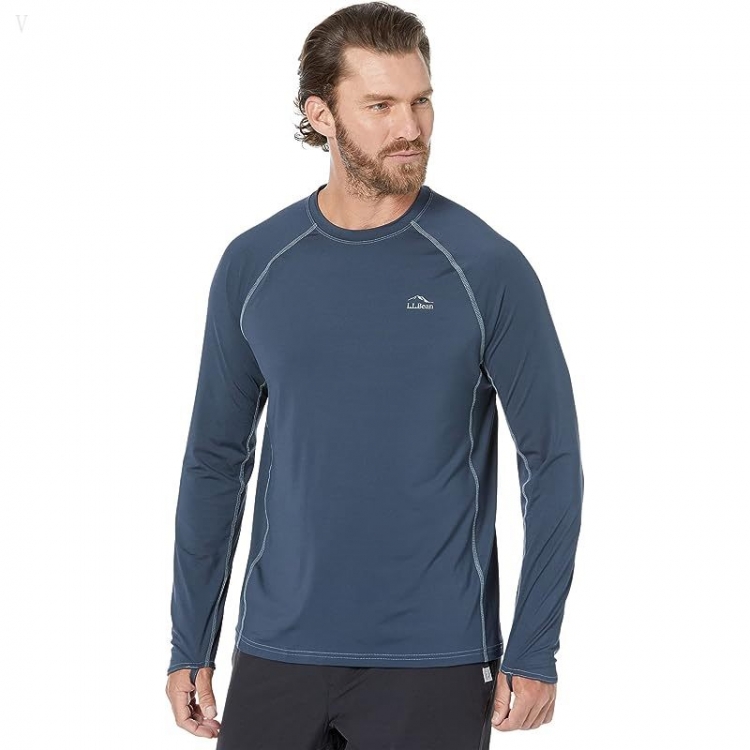 L.L.Bean Swift River Cooling Rashguard Regular Carbon Navy ID-bZ6gRjlL - Click Image to Close