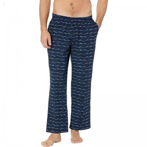 L.L.Bean Comfort Stretch Woven Sleep Pant Men's Short Classic Navy Night Mountain ID-M1qVTcCJ