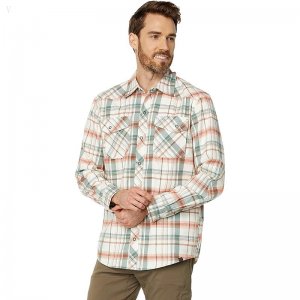 L.L.Bean Katahdin Performance Flannel Shirt Plaid Sailcloth/Sea Green ID-OlwrbFfO