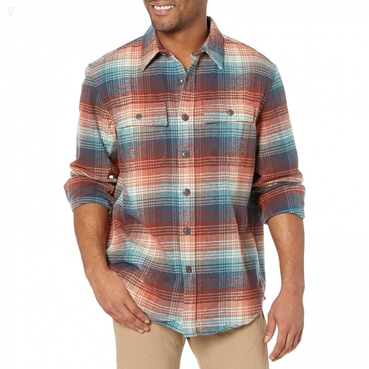 L.L.Bean Signature Chamois Print Mariner Blue Plaid ID-dH4E9oiH - Click Image to Close