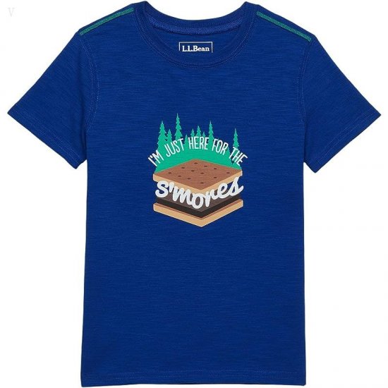 L.L.Bean Graphic Tee Glow in the Dark (Big Kids) Indigo Ink S'Mores ID-Fb8f5nF8
