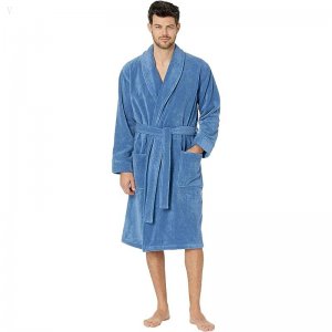 L.L.Bean Organic Terry Cloth Robe Regular Rustic Blue ID-WPTmZOPg