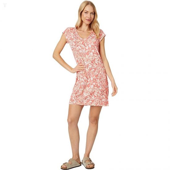 L.L.Bean Sunsmart UPF 50+ Cover-Up Dress Print Hot Coral Tropical ID-14VKA2RO