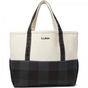 L.L.Bean High Bottom Tote Medium Shale Gray Buffalo Plaid ID-K2bzBw4b
