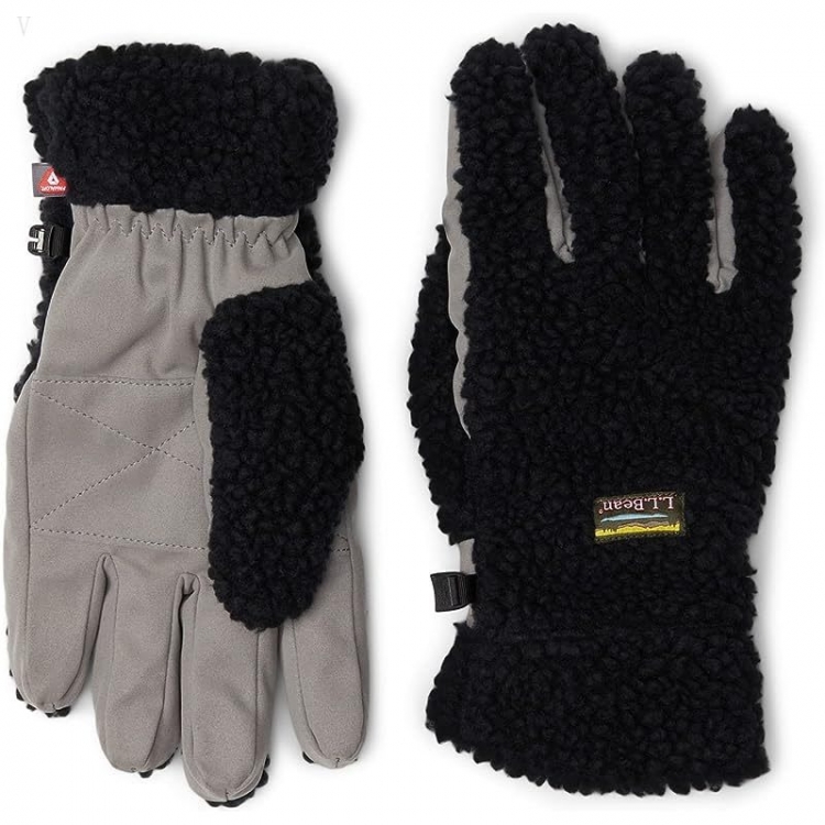L.L.Bean Mountain Pile Fleece Gloves Black ID-6TOjKsIx - Click Image to Close