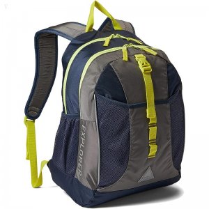L.L.Bean Kids Bean??s Explorer Backpack Color-Blocked III Carbon Navy/Asphalt ID-ogdB57QT