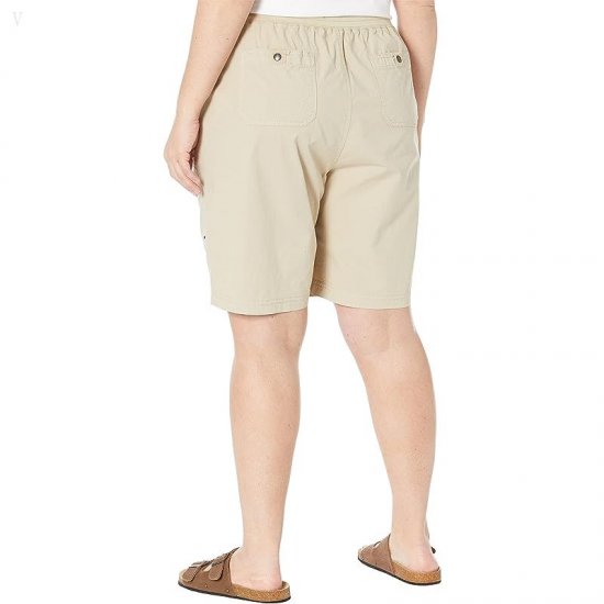 L.L.Bean Plus Size Ripstop Pull-On Shorts Sandbar ID-mKF9nIK7