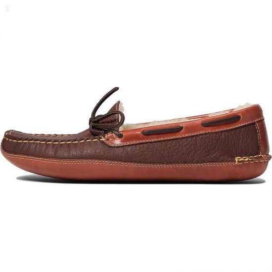 L.L.Bean Bison Double Sole Slipper Shearling Lined Raisin ID-vUkUt1mc