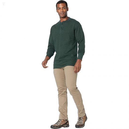 L.L.Bean River Driver Shirt Long Sleeve Henley Regular Black Spruce Heather ID-QPfiWTcH