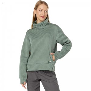 L.L.Bean Airlight Funnel Neck Pullover Sea Green Heather ID-fI67ydGe