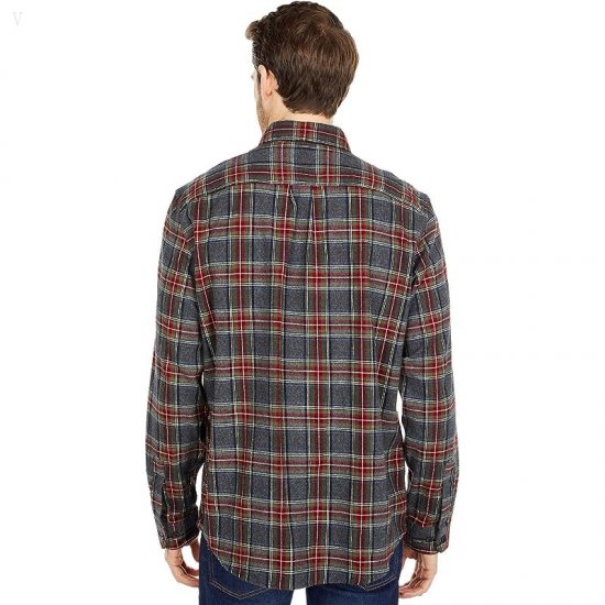 L.L.Bean Scotch Plaid Flannel Traditional Fit Shirt Grey Stewart ID-qnQeChfU