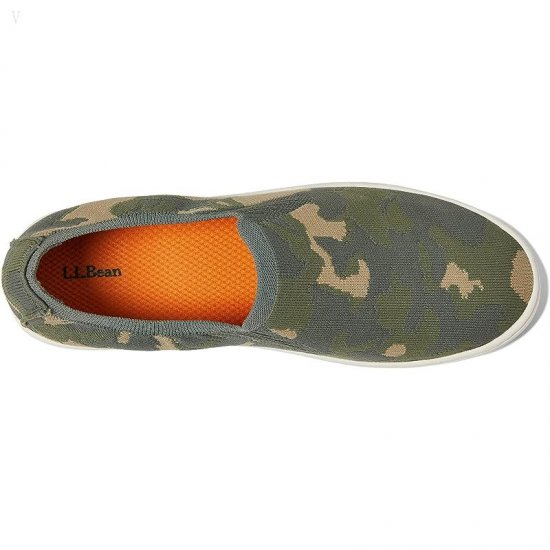 L.L.Bean Eco Bay Knit Sneaker Slip-On Deep Moss Camo ID-b8WCKSRN