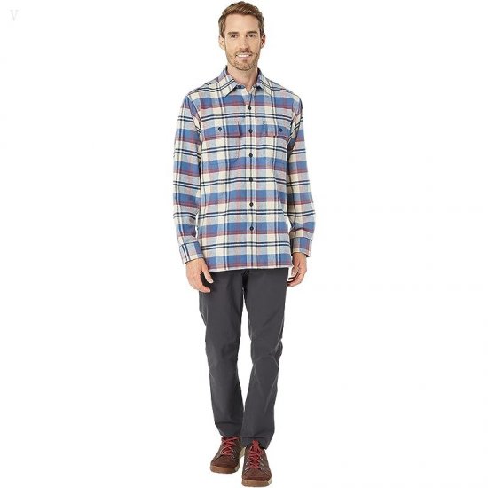 L.L.Bean Chamois Shirt Plaid Regular Bayside Blue ID-YnInqs1r